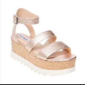 Steve Madden Women's Kirsten Wedge Sandal, Rose Gold, Size 8M US